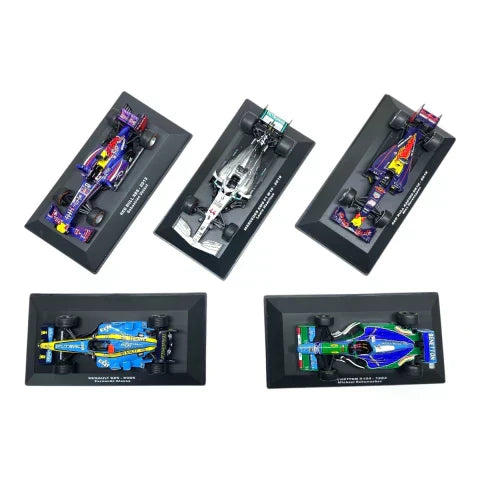 Combo Campeões da F1 com 05 miniaturas de carros em Escala 1:43
