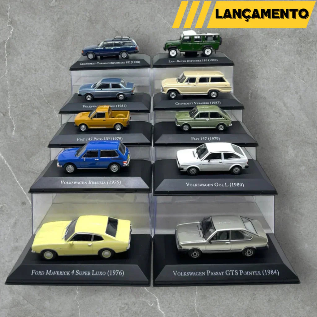 Combo 4ª Temporada Carros Clássicos do Brasil com 10 miniaturas Escala 1:43 Luppa
