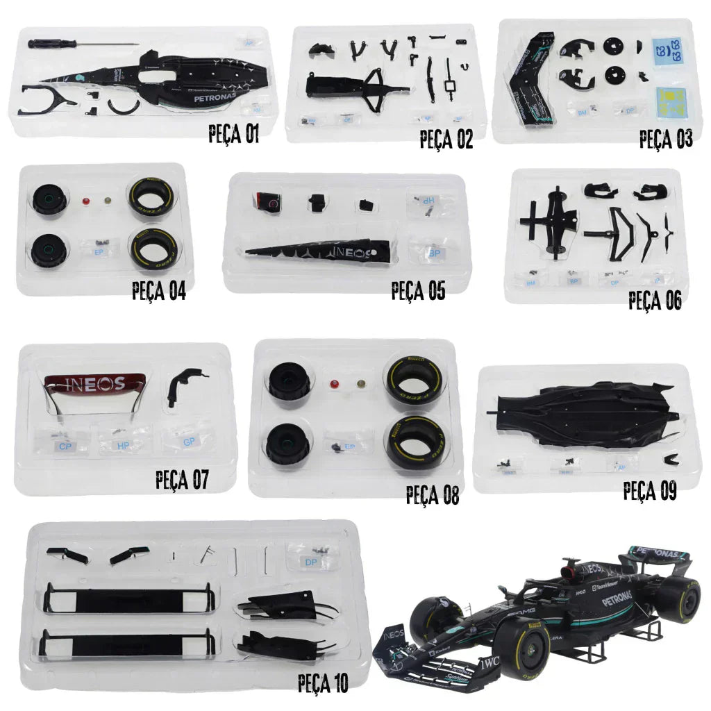 Automodelismo - Miniatura Mercedes-AMG Petronas F1 Team para Montar - Escala 1:18