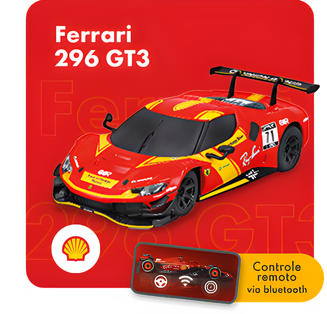 Miniatura 296 GT3 Shell Racing da Burago 1/41 C/remoto Cor Vermelho
