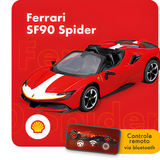 Miniatura Ferrari SF90 Spider Shell Racing da Burago 1/41 C/remoto Cor Vermelho