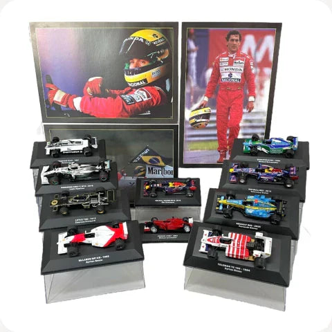 Combo Lendas da F1 com 10 Miniaturas de Carros 1:43 Brinde