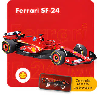 Miniatura F1 Ferrari Sf-24 Shell Racing Burago 1/41 C/remoto Cor Vermelho