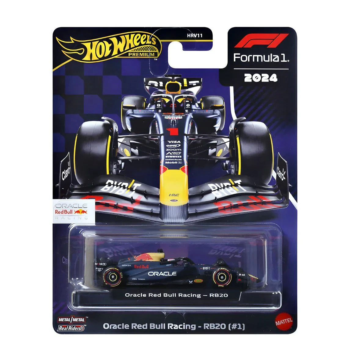 Miniatura Fórmula 1 Red Bull Racing RB20 - #1 Verstappen - Escala 1:64 - Hot Wheels Premium