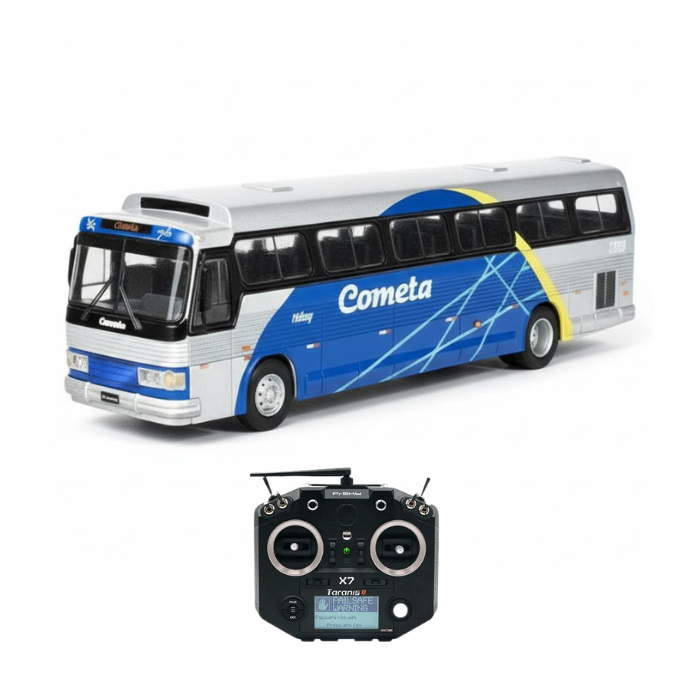 Miniatura Ônibus Scania CMA Flecha Azul VII "Cometa Halley" - Escala 1/24 (Controle Remoto)